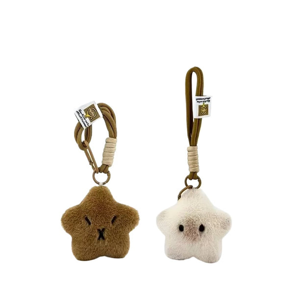 Capybara Star Bag Charm – Hand-Knitted Plush Keychain