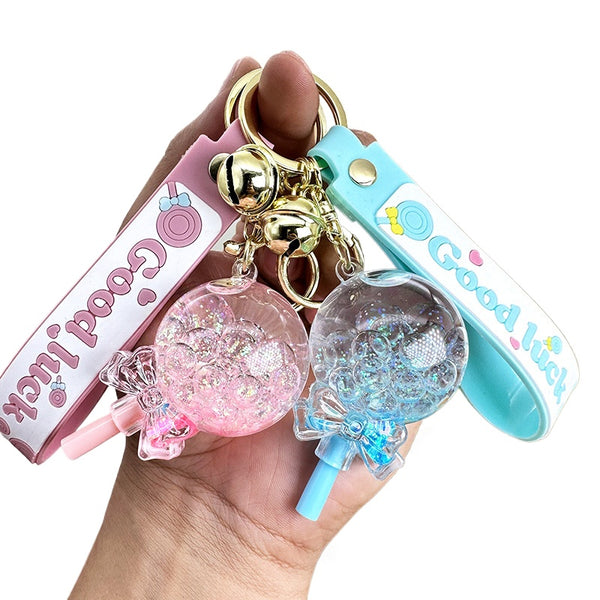 Lollipop Quicksand Keychain – Colorful Kids Backpack Charm