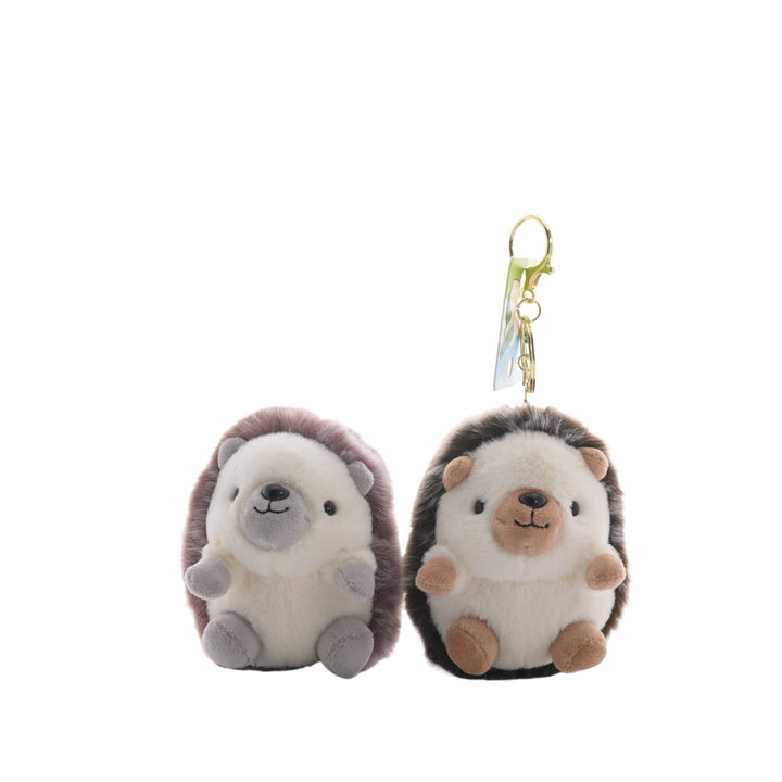 Plush Hedgehog Keychain – Realistic Animal Backpack Charm