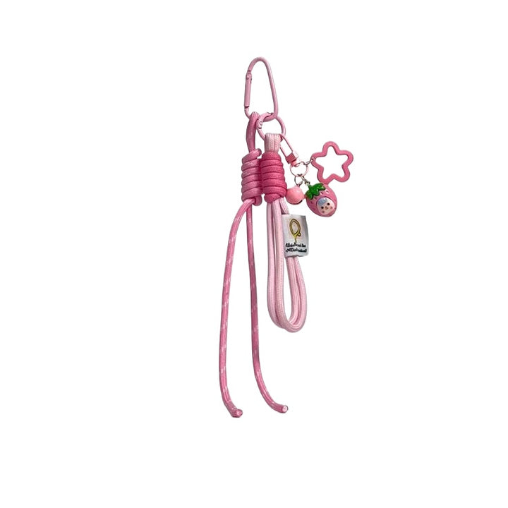 Strawberry Star Phone Charm – Colorful Dopamine Keychain