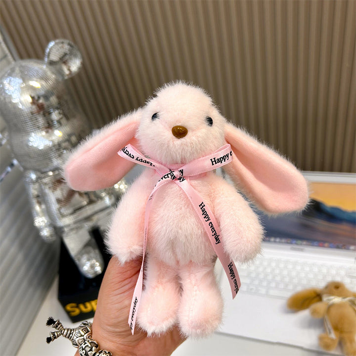 Long-Eared Bunny Plush Keychain – Mini Rabbit Bag Charm