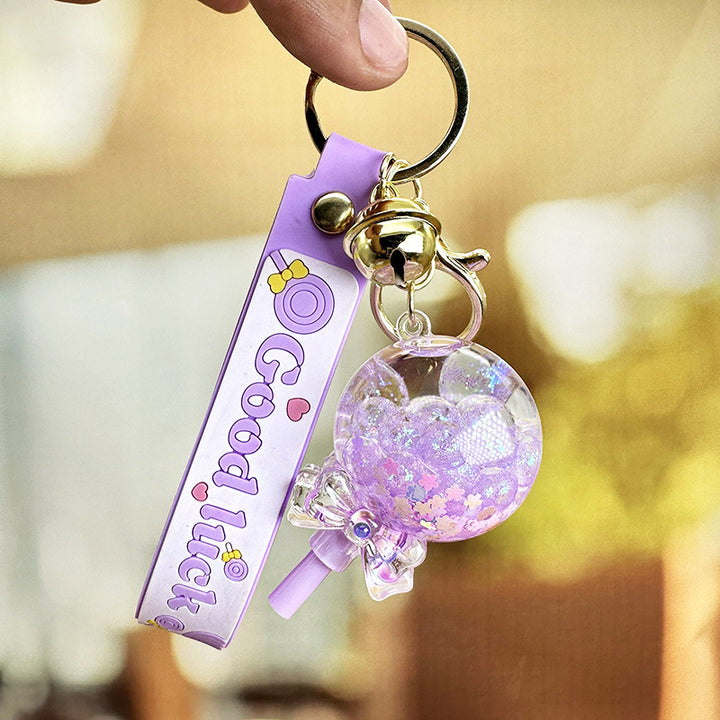 Lollipop Quicksand Keychain – Colorful Kids Backpack Charm