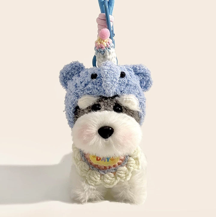 Schnauzer Puppy Bag Charm – Cute Costume Dog Keychain