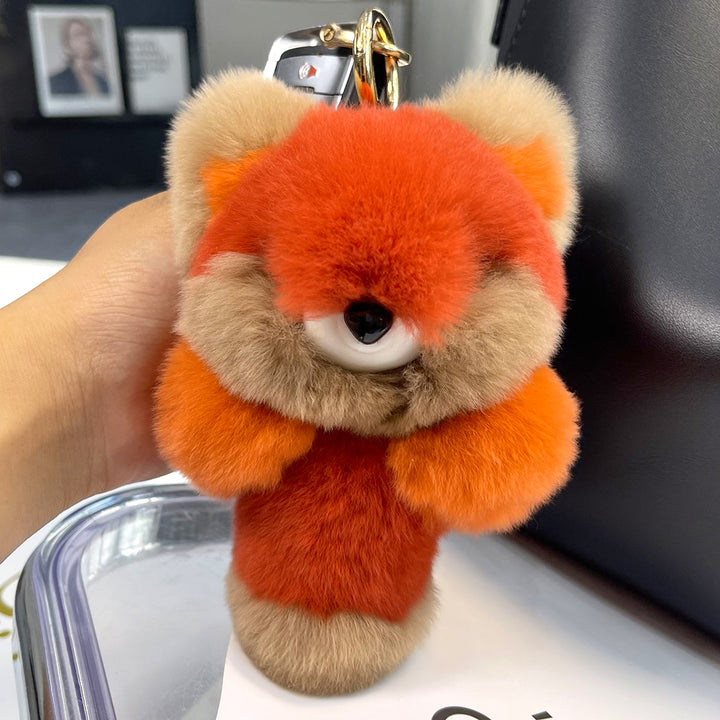 Plush Fox Bag Charm Keychain – Cute Car & Purse Pendant