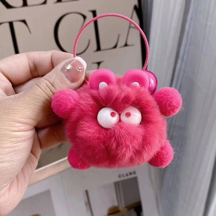 Neon Pom Pom Elf Keychain – Colorful Plush Bag Charm