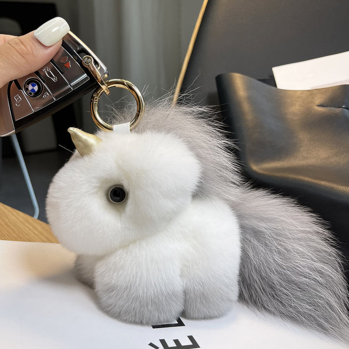 Plush Unicorn Bag Charm Keychain – Cute Backpack Accessory