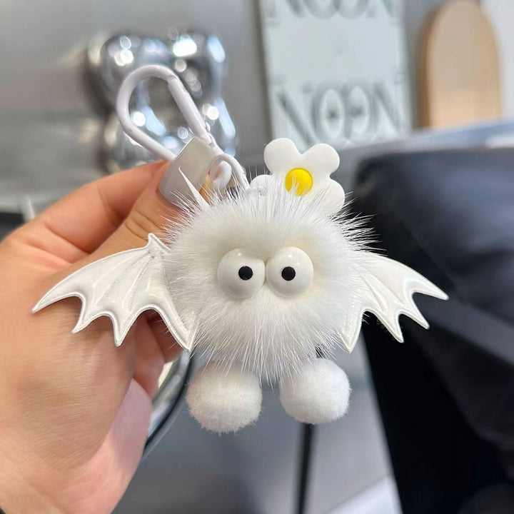 Halloween Bat Devil Keychain – Fluffy Plush Bag Charm