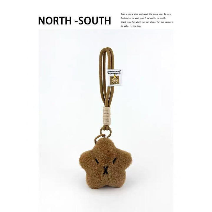 Capybara Star Bag Charm – Hand-Knitted Plush Keychain