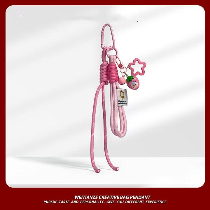 Strawberry Star Phone Charm – Colorful Dopamine Keychain