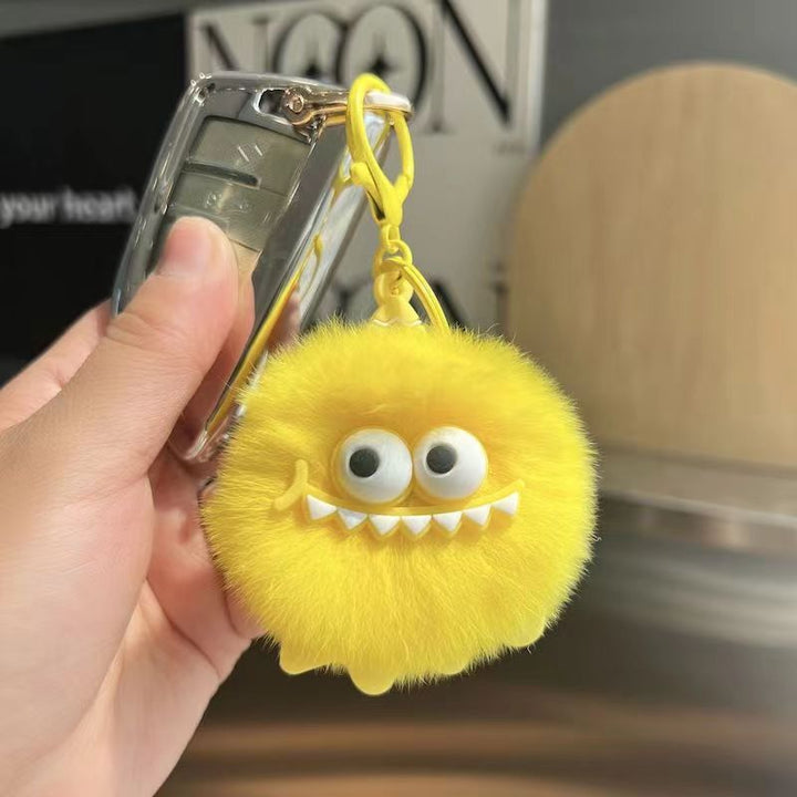 Plush Dinosaur Monster Keychain – Cute Fluffy Bag Charm