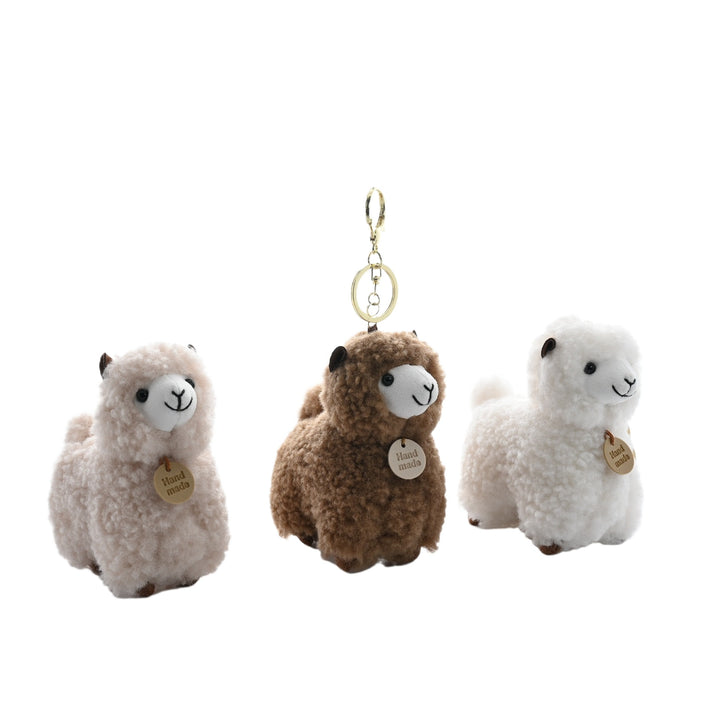 Fluffy Alpaca Bag Charm – Soft Plush Keychain
